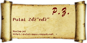 Pulai Zénó névjegykártya